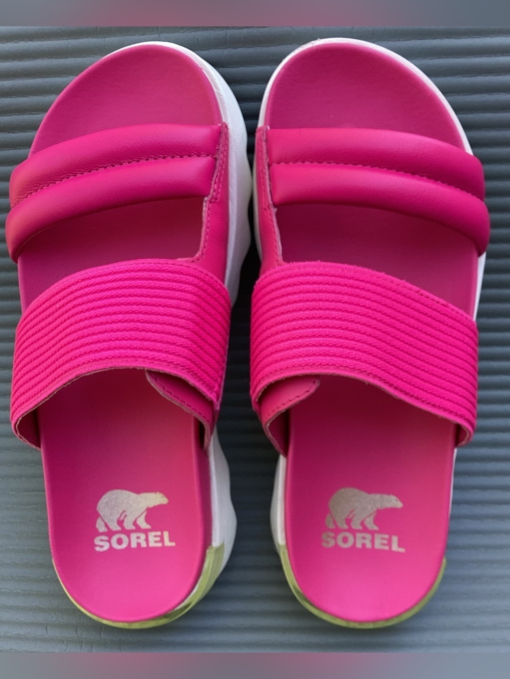 Sorel Women’s Bright Pink Double-Strap Slide Sandals